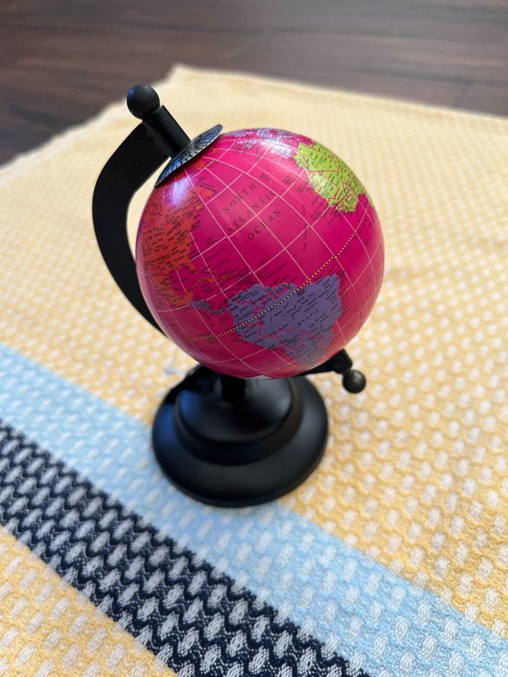 Pink Mini Desktop Globe Paperweight Office Decor